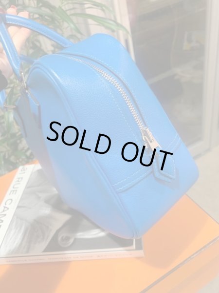 画像2: 【美品】HERMES エルメス プリュム28 エバーカラー ブルーイドラ シルバー金具 A刻印 中古 ハンドバッグ ショルダーバッグ トートバッグ レディース 女性用 ブランド 本革 レザー カーフ 青 希少 レア プレゼント ギフト バック (2)