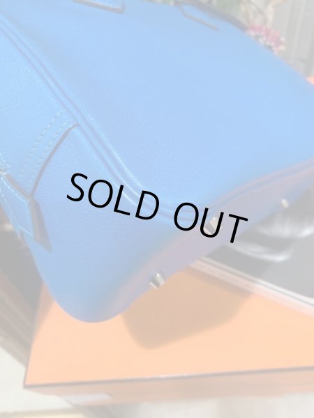 画像3: 【美品】HERMES エルメス プリュム28 エバーカラー ブルーイドラ シルバー金具 A刻印 中古 ハンドバッグ ショルダーバッグ トートバッグ レディース 女性用 ブランド 本革 レザー カーフ 青 希少 レア プレゼント ギフト バック (3)