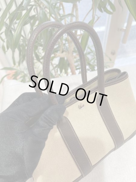 画像3: 【美品】HERMES エルメス ガーデンパーティTTPM トワルアッシュ×ブッフル マロン シルバー金具 H刻印□ 中古 ハンドバッグ クラッチバッグ セカンドバッグ ポーチ レディース 女性用 本革 レザー ブランド ブラウン 茶色 希少 レア プレゼント ギフト バック (3)
