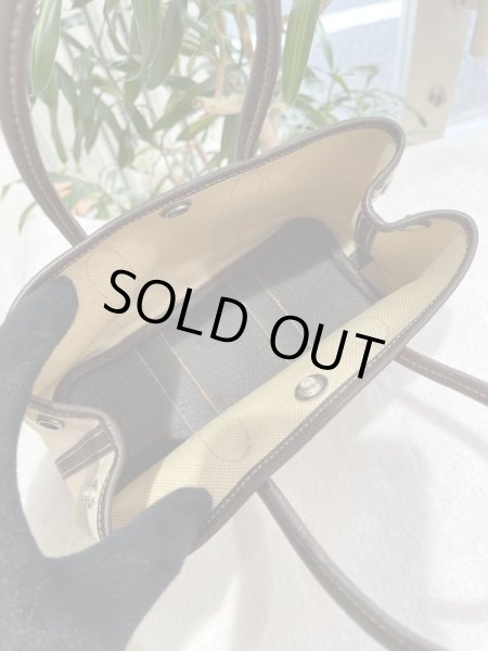 画像8: 【美品】HERMES エルメス ガーデンパーティTTPM トワルアッシュ×ブッフル マロン シルバー金具 H刻印□ 中古 ハンドバッグ クラッチバッグ セカンドバッグ ポーチ レディース 女性用 本革 レザー ブランド ブラウン 茶色 希少 レア プレゼント ギフト バック (8)