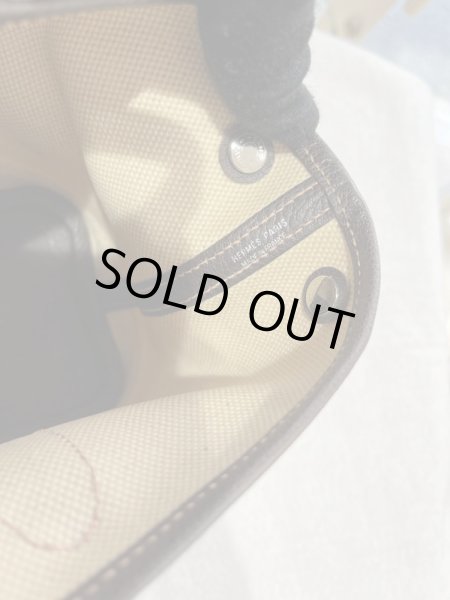画像7: 【美品】HERMES エルメス ガーデンパーティTTPM トワルアッシュ×ブッフル マロン シルバー金具 H刻印□ 中古 ハンドバッグ クラッチバッグ セカンドバッグ ポーチ レディース 女性用 本革 レザー ブランド ブラウン 茶色 希少 レア プレゼント ギフト バック (7)