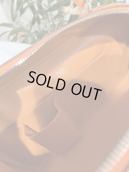 画像8: 【美品】HERMES エルメス サック アンヴィ 26 ヴォーエプソン オレンジ シルバー金具 K刻印□ 中古 ハンドバッグ レディース 女性用 ブランド 本革 レザー カーフ フォーマル パーティ 希少 レア プレゼント ギフト バック (8)