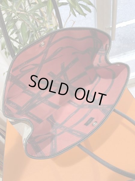 画像7: 【美品】HERMES エルメス ガーデンパーティ TPM ボルデュック トワルアッシュ×ブッフル グレー シルバー金具 リボン柄 中古 ハンドバッグ トートバッグ レディース 女性用 本革 レザー カーフ ブラック ブランド 黒 希少 レア プレゼント ギフト バック (7)