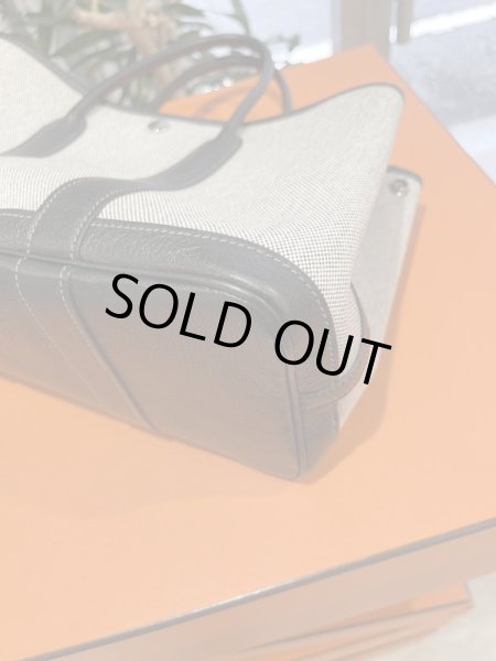 画像5: 【美品】HERMES エルメス ガーデンパーティ TPM ボルデュック トワルアッシュ×ブッフル グレー シルバー金具 リボン柄 中古 ハンドバッグ トートバッグ レディース 女性用 本革 レザー カーフ ブラック ブランド 黒 希少 レア プレゼント ギフト バック (5)