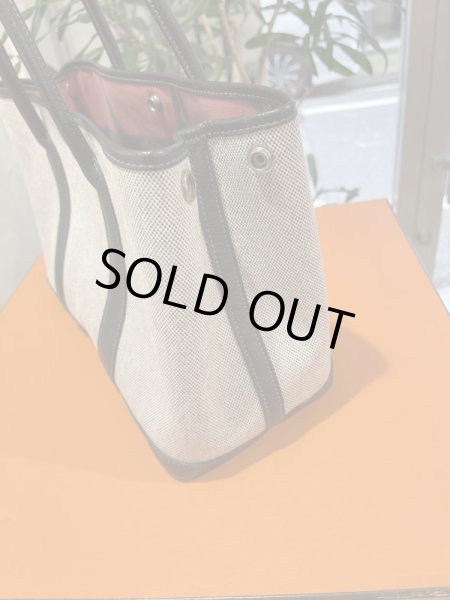 画像6: 【美品】HERMES エルメス ガーデンパーティ TPM ボルデュック トワルアッシュ×ブッフル グレー シルバー金具 リボン柄 中古 ハンドバッグ トートバッグ レディース 女性用 本革 レザー カーフ ブラック ブランド 黒 希少 レア プレゼント ギフト バック (6)