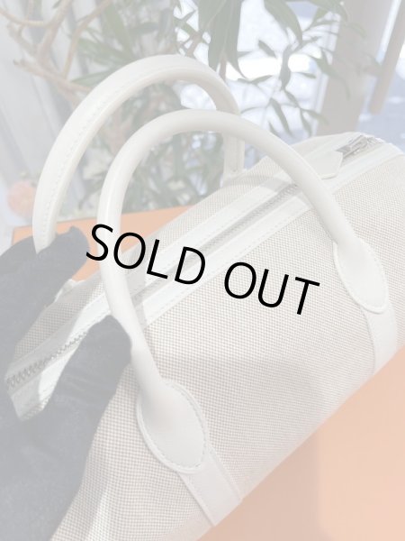 画像4: 【新品同様品】HERMES エルメス ポロション マドモアゼル スイフト×トワルアッシュ ホワイト×ナチュラル シルバー金具 M刻印□ 中古 ハンドバッグ ミニボストンバッグ レディース 女性用 本革 レザー 白 カーフ ブランド 希少 レア プレゼント ギフト バック (4)