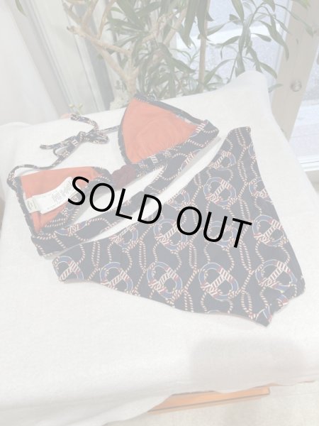 画像2: 【新品】【未使用品】新作 HERMES エルメス ジャージー アリアナ ビキニ スイムウエア 36 ナイロン×ポリウレタン ネイビー×ブルー×レッド 別売り上下セット 水着 ファッション レディース 女性用 ブランド 紺×青×赤 希少 レア プレゼント ギフト (2)