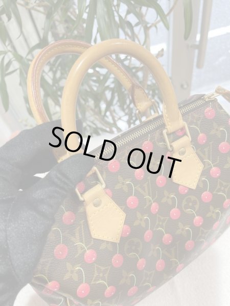 画像4: 【美品】LOUIS VUITTON ルイ・ヴィトン M95009 スピーディ25 モノグラム チェリー 2005年 村上隆コレクション 中古 ハンドバッグ ボストンバッグ レディース 女性用 ブランド ビトン 希少 レア プレゼント ギフト バック (4)