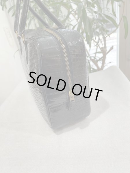 画像5: 【美品】HERMES エルメス プリュム28 ポロサスリセ ブラック ゴールド金具 F刻印□ クロコダイル シャイン 中古 ハンドバッグ ショルダーバッグ トートバッグ レディース 女性用 ブランド 本革 エキゾチックレザー 黒 希少 レア プレゼント ギフト バック (5)