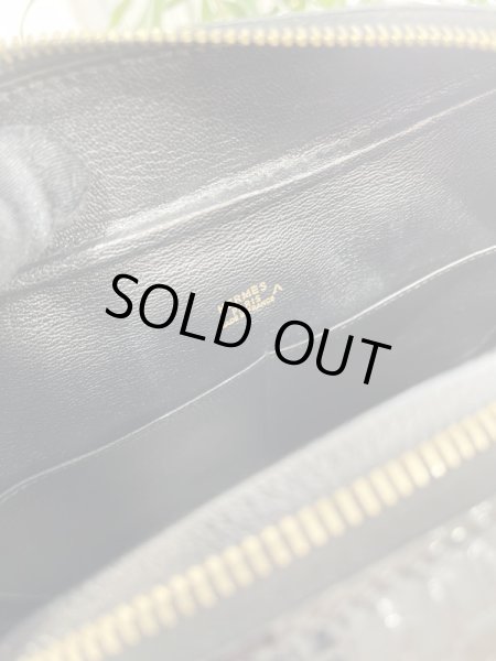 画像8: 【美品】HERMES エルメス プリュム28 ポロサスリセ ブラック ゴールド金具 F刻印□ クロコダイル シャイン 中古 ハンドバッグ ショルダーバッグ トートバッグ レディース 女性用 ブランド 本革 エキゾチックレザー 黒 希少 レア プレゼント ギフト バック (8)