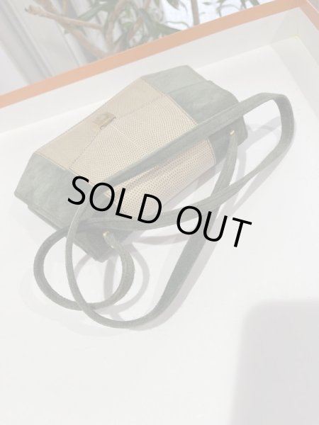 画像3: 【美品】HERMES エルメス ラプソディ ドブリス×リザード グリーン×フィセル ゴールド金具 O刻印〇 コンビ ヴィンテージ 中古 ショルダーバッグ ポシェット パーティバッグ レディース 女性用 ブランド 本革 エキゾチックレザー 緑 ベージュ 希少 レア バック (3)