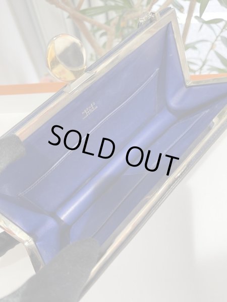 画像5: 【美品】HERMES エルメス サック ア マリース パームツリー ボックスカーフ×リザード ブルー×グリーン シルバー×ゴールド金具 R刻印〇 ヴィンテージ 中古 ショルダーバッグ ポシェット レディース 女性用 ブランド 本革 レザー 青 緑 希少 レア プレゼント バック (5)