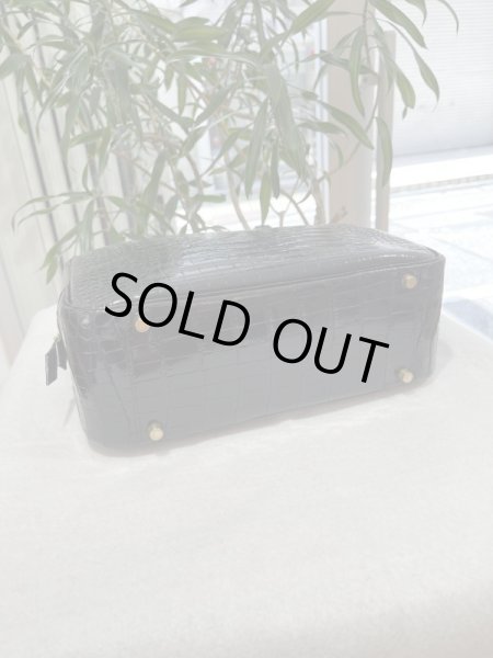 画像3: 【美品】HERMES エルメス プリュム28 ポロサスリセ ブラック ゴールド金具 F刻印□ クロコダイル シャイン 中古 ハンドバッグ ショルダーバッグ トートバッグ レディース 女性用 ブランド 本革 エキゾチックレザー 黒 希少 レア プレゼント ギフト バック (3)