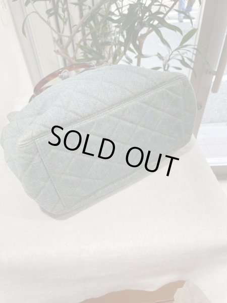 画像3: 【美品】CHANEL シャネル マトラッセ べっ甲 巾着型ハンドバッグ デニム×レザー ライトブルー シルバー金具 ヴィンテージ 中古 ショルダーバッグ トートバッグ レディース 女性用 ブランド 青 カーフ 希少 レア プレゼント ギフト バック (3)