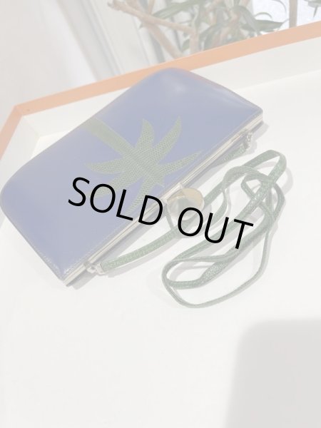 画像3: 【美品】HERMES エルメス サック ア マリース パームツリー ボックスカーフ×リザード ブルー×グリーン シルバー×ゴールド金具 R刻印〇 ヴィンテージ 中古 ショルダーバッグ ポシェット レディース 女性用 ブランド 本革 レザー 青 緑 希少 レア プレゼント バック (3)