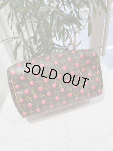 画像3: 【美品】LOUIS VUITTON ルイ・ヴィトン M95009 スピーディ25 モノグラム チェリー 2005年 村上隆コレクション 中古 ハンドバッグ ボストンバッグ レディース 女性用 ブランド ビトン 希少 レア プレゼント ギフト バック (3)