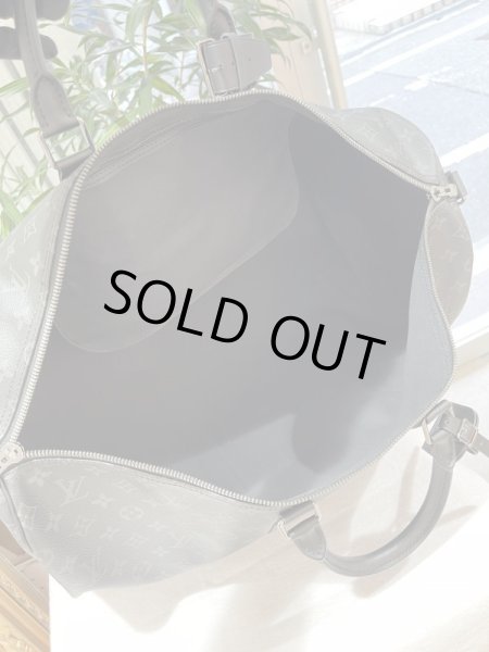 画像7: 【新品同様品】LOUIS VUITTON ルイ・ヴィトン M40605 キーポル バンドリエール 55 モノグラム エクリプス ブラック×グレー メタリックシルバー金具 ボストンバッグ 中古 ショルダーバッグ ハンドバッグ メンズ ブランド レザー ビトン 希少 レア プレゼント バック (7)