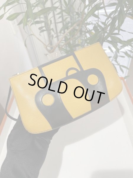 画像1: 【美品】HERMES エルメスサック ア マリース TAXI タクシー クシュベル イエロー×ブラック シルバー金具 S刻印〇 ソルド品 ヴィンテージ 中古 ショルダーバッグ ポシェット レディース 女性用 ブランド エプソン 本革 レザー 黄色 黒 希少 レア プレゼント バック (1)