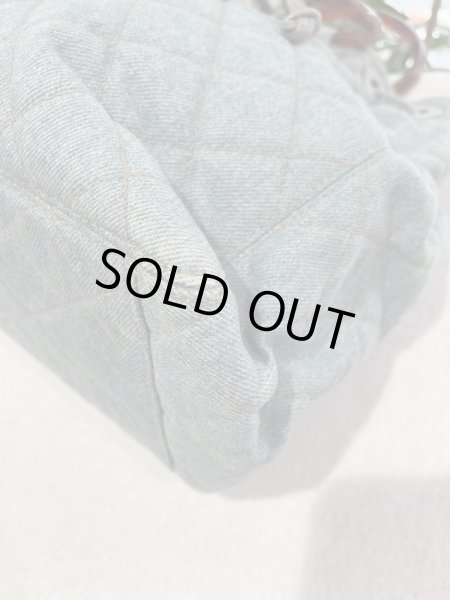 画像5: 【美品】CHANEL シャネル マトラッセ べっ甲 巾着型ハンドバッグ デニム×レザー ライトブルー シルバー金具 ヴィンテージ 中古 ショルダーバッグ トートバッグ レディース 女性用 ブランド 青 カーフ 希少 レア プレゼント ギフト バック (5)