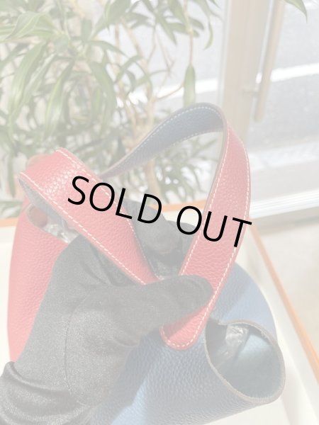 画像5: 【美品】HERMES エルメス ピコタンロック カザックMM トリヨンクレマンス ルージュカザック×ブルータラサ シルバー金具 P刻印□ バイカラー 中古 ハンドバッグ レディース 女性用 ブランド 本革 レザー 希少 レア プレゼント ギフト バック (5)