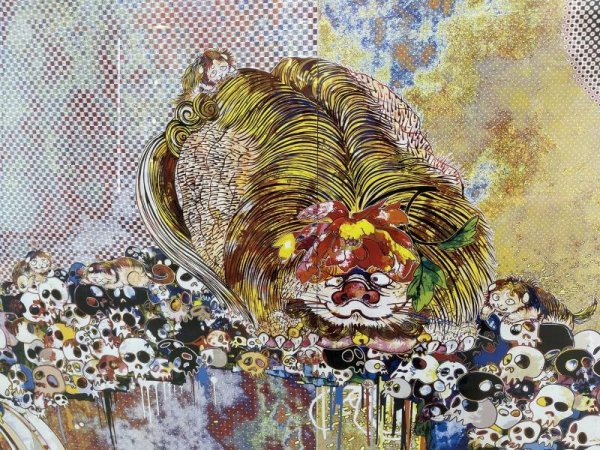 画像6: 【極美品】村上隆 「死を見つめる幸運の獅子の図」 A Picture Of Blessed Lion Who Stares At Death 本人サイン入り 絵画 額付き Takashi Murakami 中古 版画 洋画家 現代アート インテリア 雑貨 レディース 女性用 ブランド 希少 レア プレゼント ギフト (6)