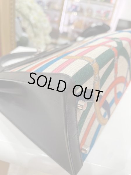 画像6: 【新品】【未使用品】HERMES エルメス ケリー32 外縫い カヴァルカドゥール トワルドゥキャンプ×スイフト マルチカラー×ブラック シルバー金具 A刻印 ハンドバッグ ショルダーバッグ 2WAYバッグ レディース 女性用 ブランド レザー 希少 レア プレゼント バック (6)