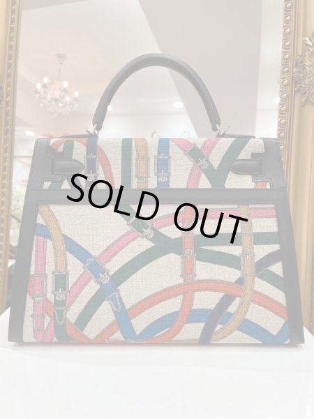 画像2: 【新品】【未使用品】HERMES エルメス ケリー32 外縫い カヴァルカドゥール トワルドゥキャンプ×スイフト マルチカラー×ブラック シルバー金具 A刻印 ハンドバッグ ショルダーバッグ 2WAYバッグ レディース 女性用 ブランド レザー 希少 レア プレゼント バック (2)