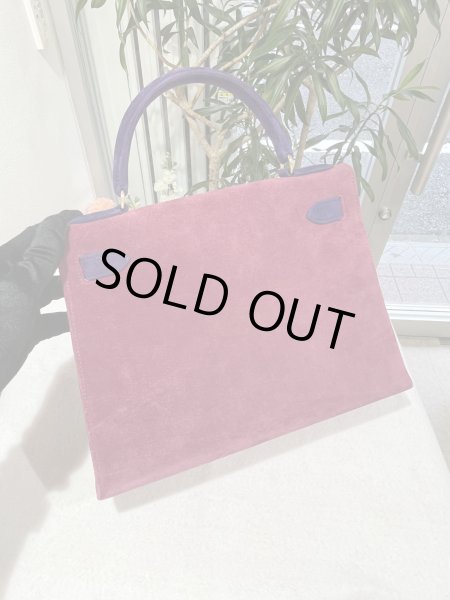 画像3: 【美品】HERMES エルメス ケリー 28 外縫い バイカラー ドブリス ピンク×パープル ゴールド金具 W刻印〇 ヴィンテージ 中古 ハンドバッグ ショルダーバッグ 2WAYバッグ レディース 女性用 ブランド 本革 レザー カーフ スエード 希少 レア プレゼント バック (3)