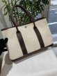 画像2: 【極美品】HERMES エルメス ガーデンパーティ 36 PM トワルアッシュ×ブッフル マロン シルバー金具 G刻印□ 中古 ハンドバッグ トートバッグ レディース 女性用 本革 レザー カーフ ブラウン ブラック ブランド 茶 黒 希少 レア プレゼント ギフト バック (2)