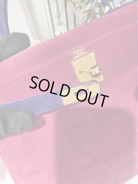 画像8: 【美品】HERMES エルメス ケリー 28 外縫い バイカラー ドブリス ピンク×パープル ゴールド金具 W刻印〇 ヴィンテージ 中古 ハンドバッグ ショルダーバッグ 2WAYバッグ レディース 女性用 ブランド 本革 レザー カーフ スエード 希少 レア プレゼント バック (8)