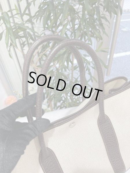 画像3: 【極美品】HERMES エルメス ガーデンパーティ 36 PM トワルアッシュ×ブッフル マロン シルバー金具 G刻印□ 中古 ハンドバッグ トートバッグ レディース 女性用 本革 レザー カーフ ブラウン ブラック ブランド 茶 黒 希少 レア プレゼント ギフト バック (3)