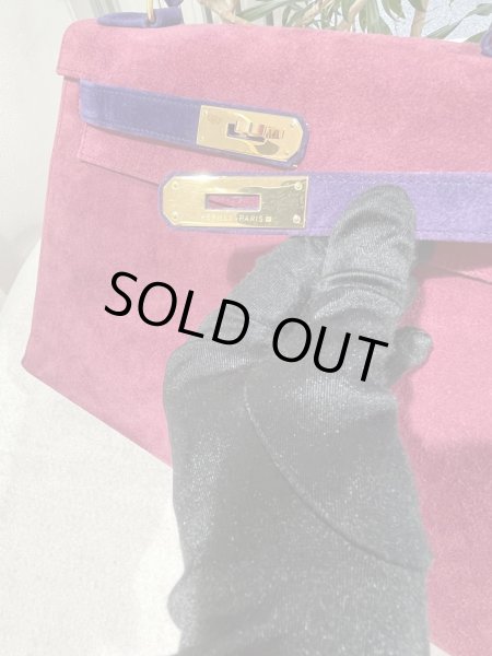 画像5: 【美品】HERMES エルメス ケリー 28 外縫い バイカラー ドブリス ピンク×パープル ゴールド金具 W刻印〇 ヴィンテージ 中古 ハンドバッグ ショルダーバッグ 2WAYバッグ レディース 女性用 ブランド 本革 レザー カーフ スエード 希少 レア プレゼント バック (5)