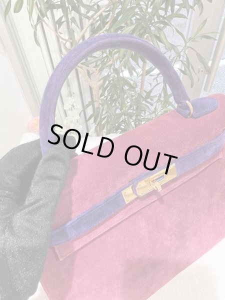 画像4: 【美品】HERMES エルメス ケリー 28 外縫い バイカラー ドブリス ピンク×パープル ゴールド金具 W刻印〇 ヴィンテージ 中古 ハンドバッグ ショルダーバッグ 2WAYバッグ レディース 女性用 ブランド 本革 レザー カーフ スエード 希少 レア プレゼント バック (4)