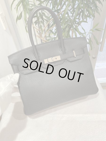 画像2: 【美品】HERMES エルメス バーキン 30 トゴ ブラック シルバー金具 R刻印□ 中古 ハンドバッグ トートバッグ レディース 女性用 ブランド 黒 本革 レザー カーフ 希少 レア プレゼント ギフト バック (2)