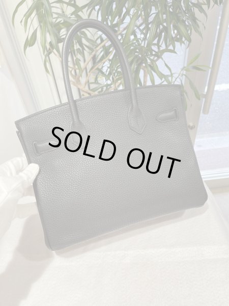 画像3: 【美品】HERMES エルメス バーキン 30 トゴ ブラック シルバー金具 R刻印□ 中古 ハンドバッグ トートバッグ レディース 女性用 ブランド 黒 本革 レザー カーフ 希少 レア プレゼント ギフト バック (3)