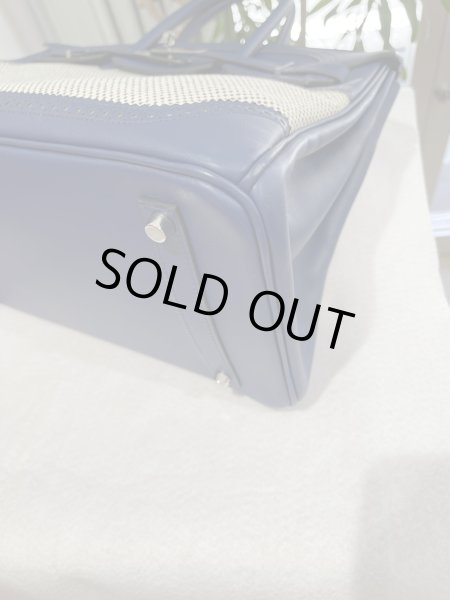 画像8: 【美品】HERMES エルメス バーキン 35 ギリーズ スイフト×トワルアッシュ ブルーサフィール シルバー金具 R刻印□ コンビ バイカラー 中古 ハンドバッグ トートバッグ レディース 女性用 ブランド 青 本革 レザー 希少 レア プレゼント ギフト バック (8)