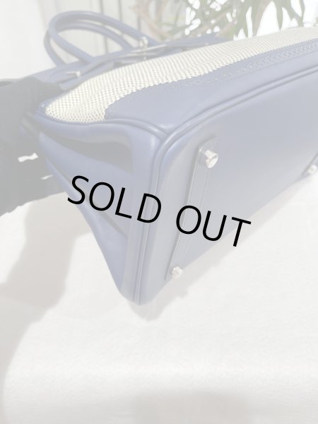 画像7: 【美品】HERMES エルメス バーキン 35 ギリーズ スイフト×トワルアッシュ ブルーサフィール シルバー金具 R刻印□ コンビ バイカラー 中古 ハンドバッグ トートバッグ レディース 女性用 ブランド 青 本革 レザー 希少 レア プレゼント ギフト バック (7)