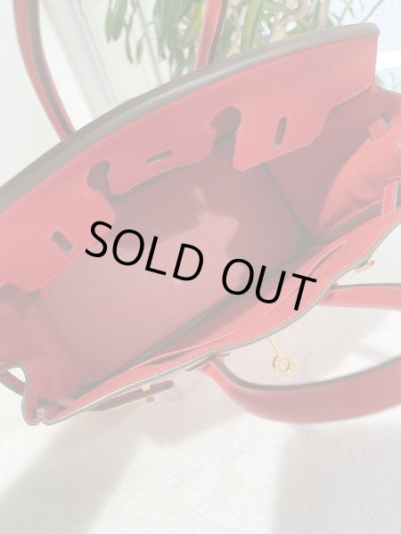 画像9: 【美品】HERMES エルメス バーキン 25 スイフト ルージュクー ゴールド金具 D刻印 中古 ハンドバッグ トートバッグ レディース 女性用 ブランド レッド 赤 本革 レザー カーフ 希少 レア プレゼント ギフト バック (9)