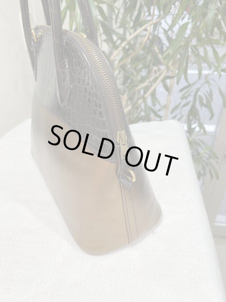 画像6: 【美品】HERMES エルメス ボリード 31 ポロサス×シェーブル コカオン×メタリックブロンズ ゴールド金具 B刻印□ クロコダイル コンビ ヴィンテージ 中古 ハンドバッグ ショルダーバッグ 2WAYバッグ レディース 女性用 本革 レザー ブランド ブラウン レア バック (6)