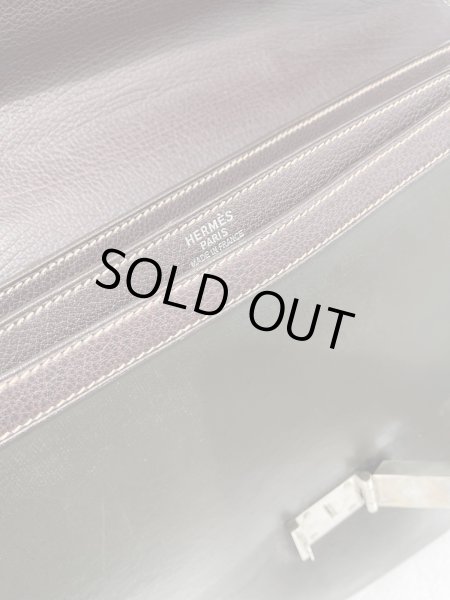 画像6: 【美品】HERMES エルメス サック ア デペッシュ 41 アマゾニア×ブッフルスキッパー ダークブラウン シルバー金具 C刻印□ ヴィンテージ 中古 コンビ 書類バッグ ブリーフケース ハンドバッグ トートバッグ ビジネスバッグ メンズ ブランド レザー 希少 レア バック (6)