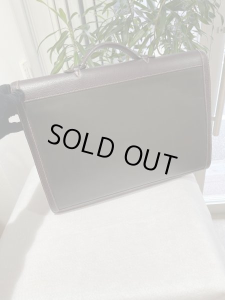 画像2: 【美品】HERMES エルメス サック ア デペッシュ 41 アマゾニア×ブッフルスキッパー ダークブラウン シルバー金具 C刻印□ ヴィンテージ 中古 コンビ 書類バッグ ブリーフケース ハンドバッグ トートバッグ ビジネスバッグ メンズ ブランド レザー 希少 レア バック (2)