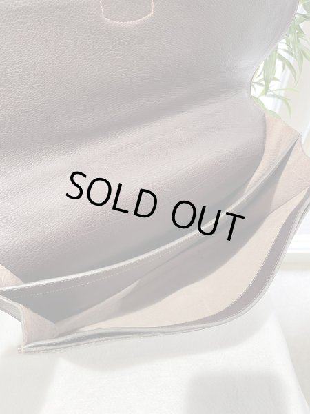 画像9: 【美品】HERMES エルメス サック ア デペッシュ 41 アマゾニア×ブッフルスキッパー ダークブラウン シルバー金具 C刻印□ ヴィンテージ 中古 コンビ 書類バッグ ブリーフケース ハンドバッグ トートバッグ ビジネスバッグ メンズ ブランド レザー 希少 レア バック (9)