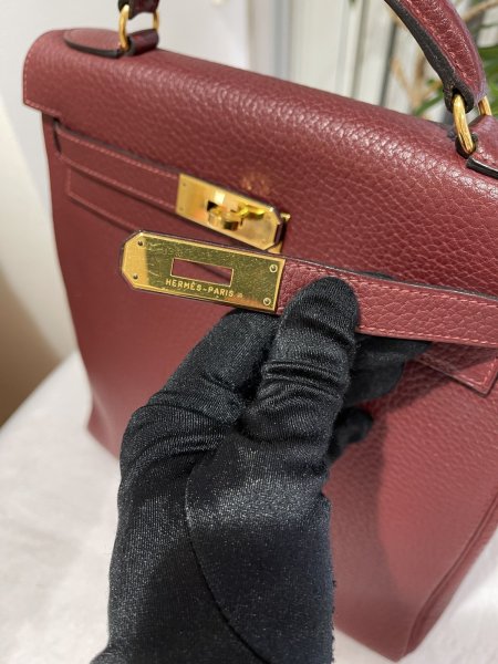 画像6: 【美品】HERMES エルメス ケリーアド GM フィヨルド ルージュアッシュ ゴールド金具 E刻印□ ヴィンテージ 中古 リュックサック バックパック デイパック ショルダーバッグ ハンドバッグ レディース 女性用 ブランド レッド 赤 レザー レア プレゼント ギフト バック (6)