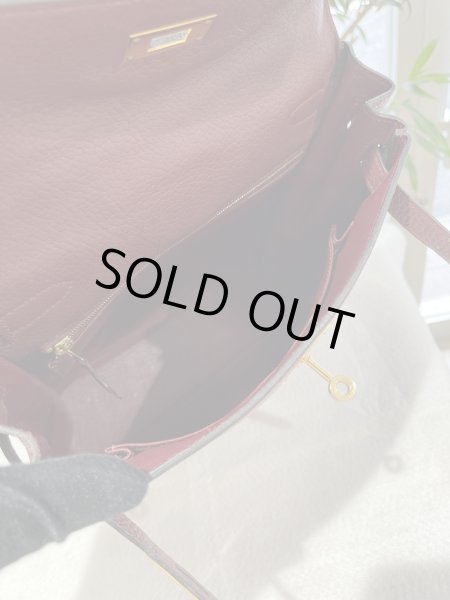 画像10: 【美品】HERMES エルメス ケリーアド GM フィヨルド ルージュアッシュ ゴールド金具 E刻印□ ヴィンテージ 中古 リュックサック バックパック デイパック ショルダーバッグ ハンドバッグ レディース 女性用 ブランド レッド 赤 レザー レア プレゼント ギフト バック (10)