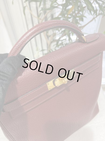 画像5: 【美品】HERMES エルメス ケリーアド GM フィヨルド ルージュアッシュ ゴールド金具 E刻印□ ヴィンテージ 中古 リュックサック バックパック デイパック ショルダーバッグ ハンドバッグ レディース 女性用 ブランド レッド 赤 レザー レア プレゼント ギフト バック (5)