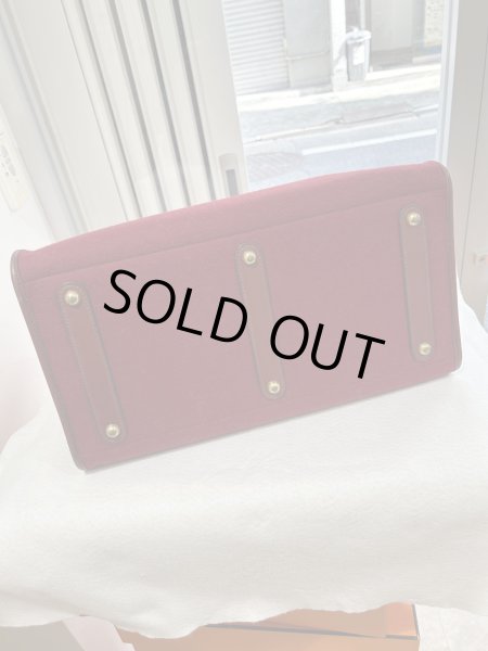 画像5: 【美品】HERMES エルメス フードゥ フェルト×レザー ルージュアッシュ ゴールド金具 Z刻印〇 ヴィンテージ レッド 中古 トートバッグ ハンドバッグ ボストンバッグ レディース 女性用 メンズ ブランド 本革 レザー カーフ 赤 希少 レア プレゼント ギフトバック (5)