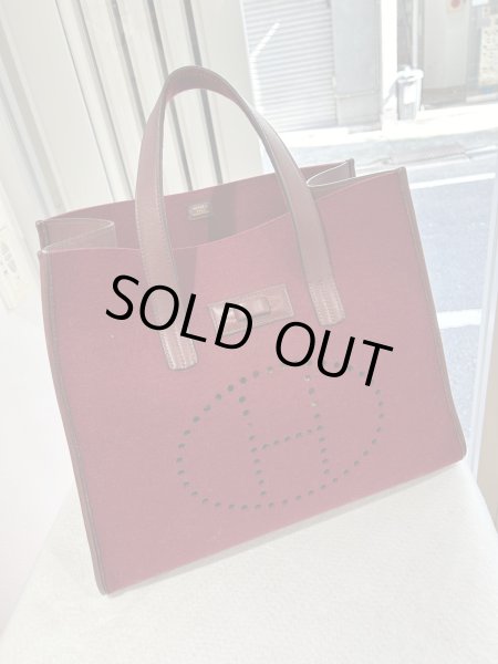 画像6: 【美品】HERMES エルメス フードゥ フェルト×レザー ルージュアッシュ ゴールド金具 Z刻印〇 ヴィンテージ レッド 中古 トートバッグ ハンドバッグ ボストンバッグ レディース 女性用 メンズ ブランド 本革 レザー カーフ 赤 希少 レア プレゼント ギフトバック (6)