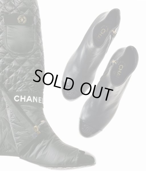 画像4: 【新品】【未使用品】CHANEL シャネル G38428 Y55553 94305 2WAY ロングブーツ 37.5 ファブリック×ラムスキン×パテントカーフスキン ブラック 2021-2022AW 新作 靴 レディース 女性用 ブランド 黒 ナイロン 希少 レア プレゼント ギフト (4)