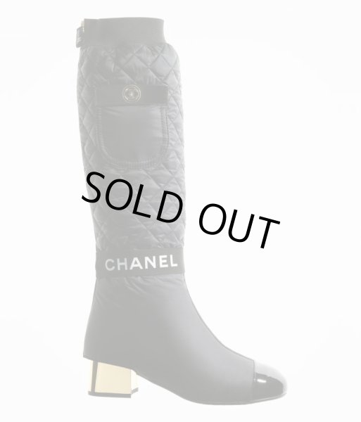 画像2: 【新品】【未使用品】CHANEL シャネル G38428 Y55553 94305 2WAY ロングブーツ 37.5 ファブリック×ラムスキン×パテントカーフスキン ブラック 2021-2022AW 新作 靴 レディース 女性用 ブランド 黒 ナイロン 希少 レア プレゼント ギフト (2)