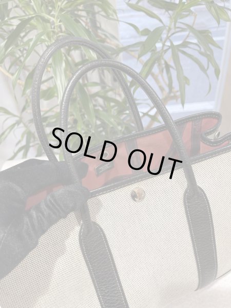 画像5: 【美品】HERMES エルメス ガーデンパーティ 30 TPM ボルデュック トワルアッシュ×ブッフル グレー シルバー金具 リボン柄 2006年限定 中古 ハンドバッグ トートバッグ レディース 女性用 本革 レザー カーフ ブラック ブランド 黒 希少 レア プレゼント ギフト バック (5)